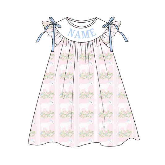 Summer  Custom Name Smocked Embroidered Plaid Floral Collection