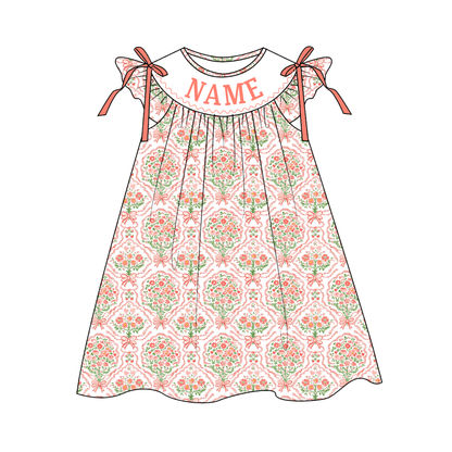 MAMA'S BESTIE Custom Name Smocked Embroidered Floral Collection