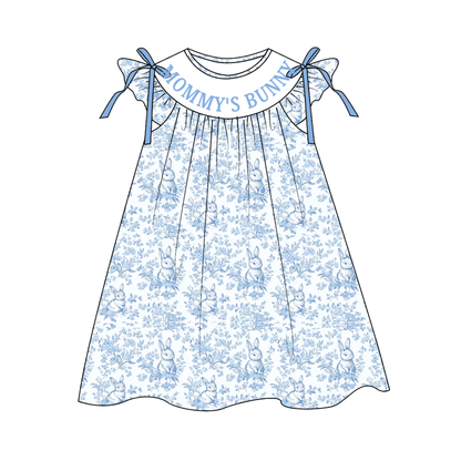 MOMMY'S BUNNY Easter Custom Name Smocked Embroidered Floral Collection