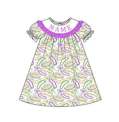 Kids Mardi Gras Smocked Collection Custom Name Holiday Outfits