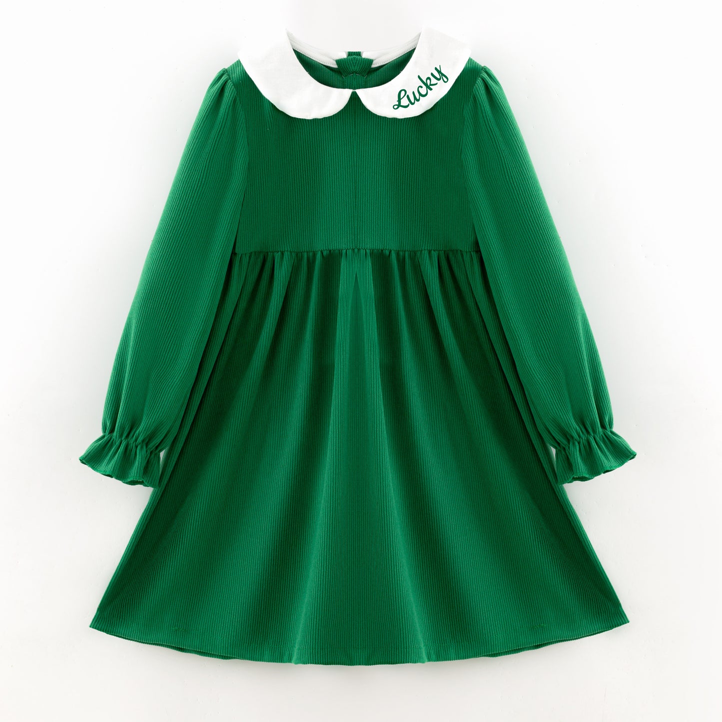 Green Corduroy St.Patrick's Day Sibling Clothes – Lucky Embroidery