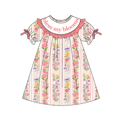 Spring Summer Floral BLESS MY BLOOMS Embroidery Smock Dress & Romper