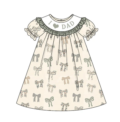 Smocked Father's Day Kids Collection – Embroidered I LOVE DAD Outfits