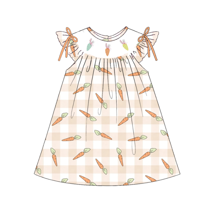 Summer Easter Carrot Bunny Smocked Embroidery Collection