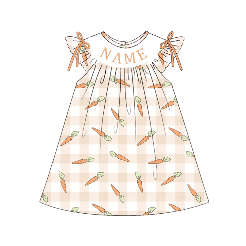 Summer Easter Carrot Custom Name Smocked Embroidery Collection