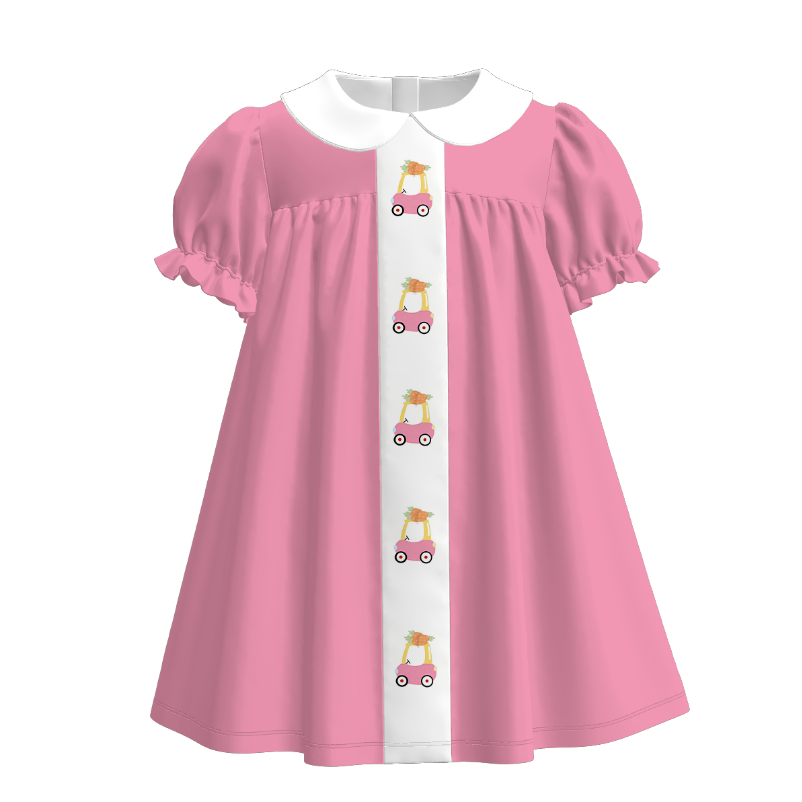 Easter Carrot Car Embroidered Kids Summer Outfit Set