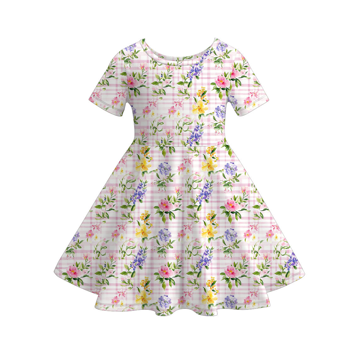 Girls Pink Floral Dress & Lounge Set Collection – Flutter Romper, Twirl Dress & Graphic Tee Set
