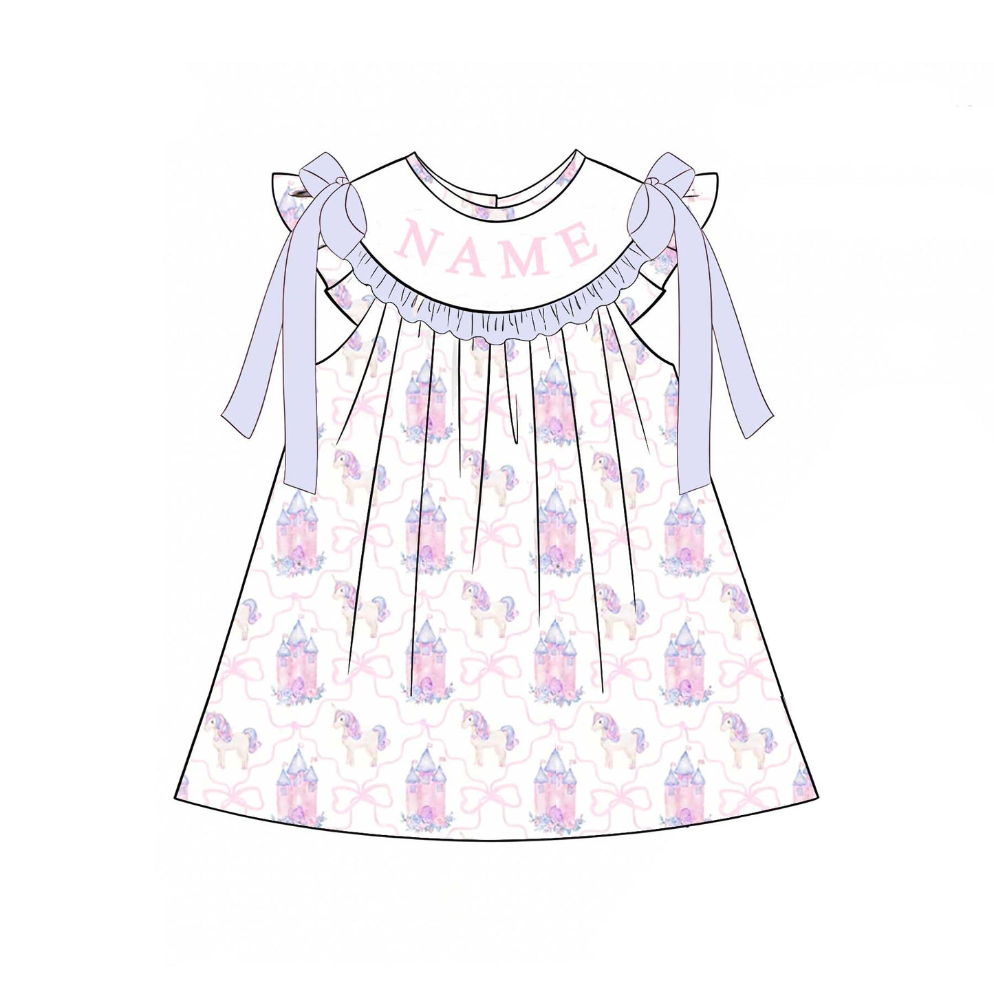 Summer Unicorn Embroidery Collection | Personalized Name Dresses & Rompers