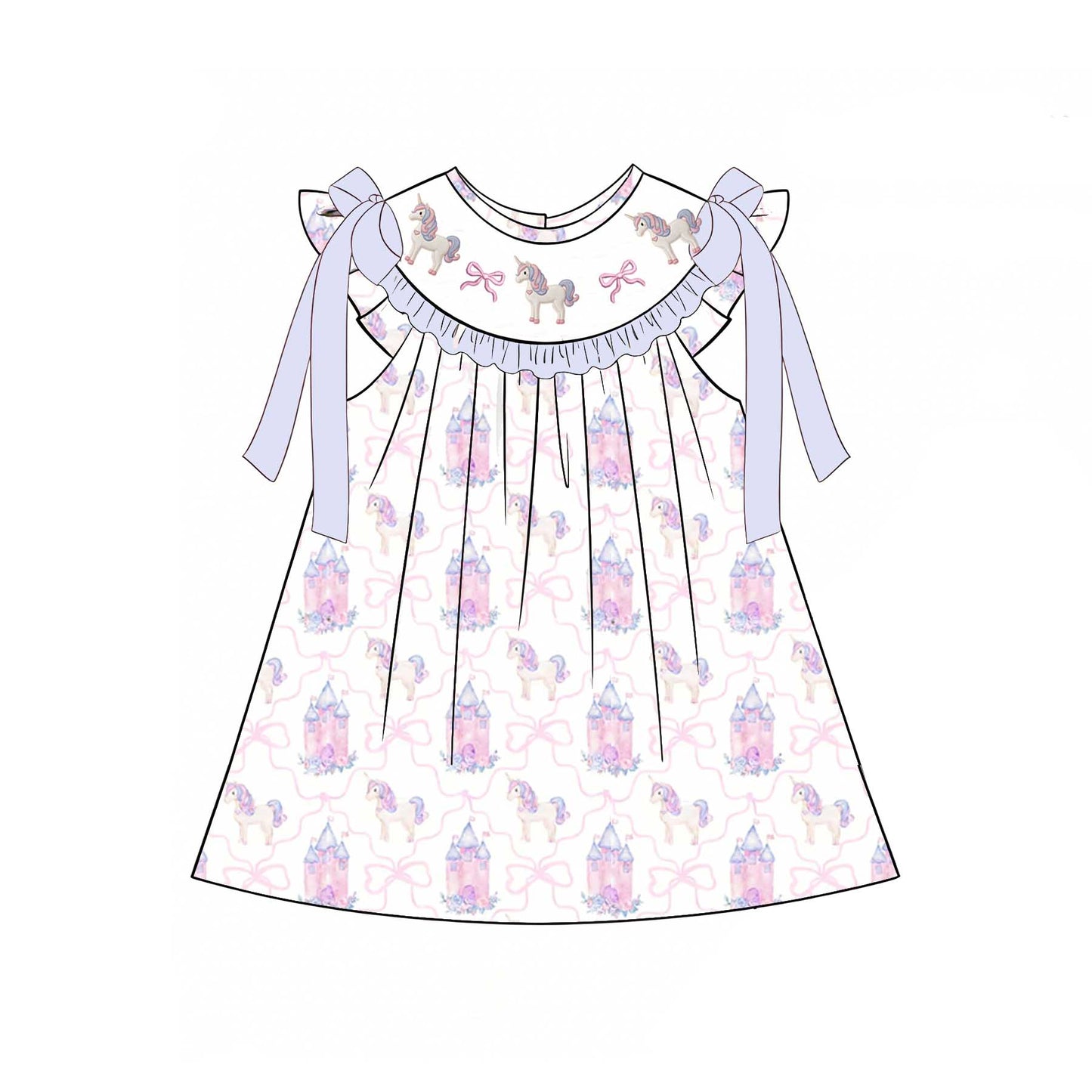 Summer Unicorn Embroidery Collection | Personalized Name Dresses & Rompers