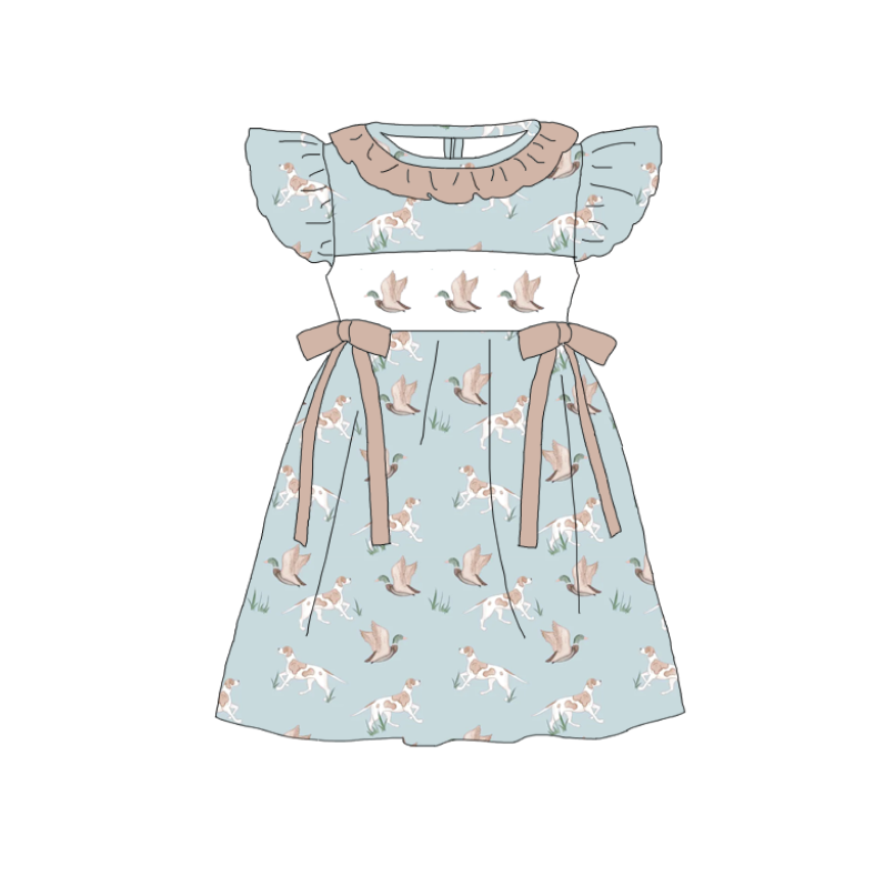 Summer Sweet Blooms for Little Ones – Animal Embroidered Smocked Set