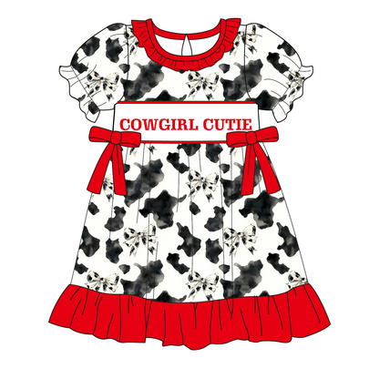 Cowgirl Cutie Smocked Embroidered Dress & Romper Set – Cow Farm Theme