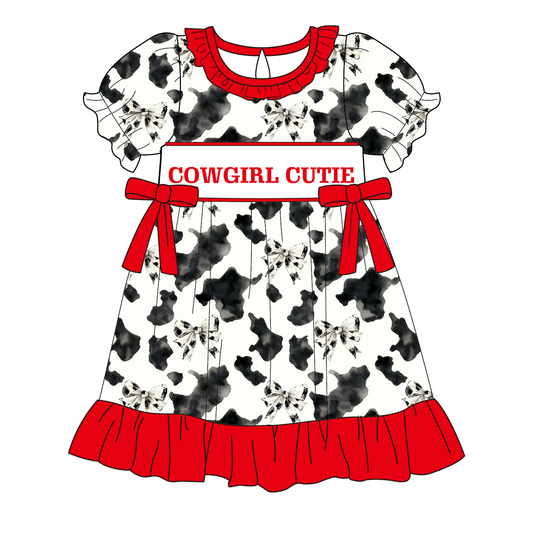 Cowgirl Cutie Smocked Embroidered Dress & Romper Set – Cow Farm Theme