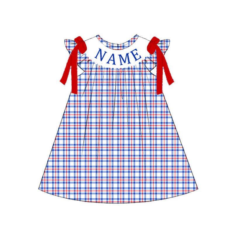Smocked Independence Day Kids Collection – Embroidered Custom Name Patriotic Outfits