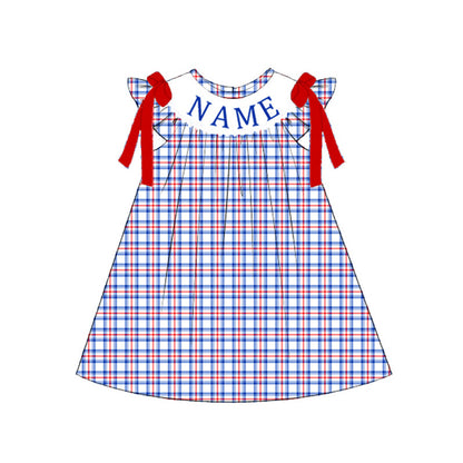 Smocked Independence Day Kids Collection – Embroidered Custom Name Patriotic Outfits