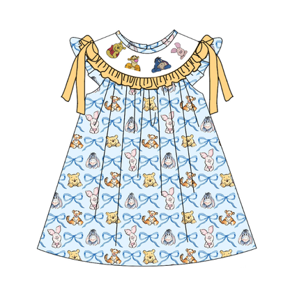Summer Animal Smocked Embroidered Kids Outfits