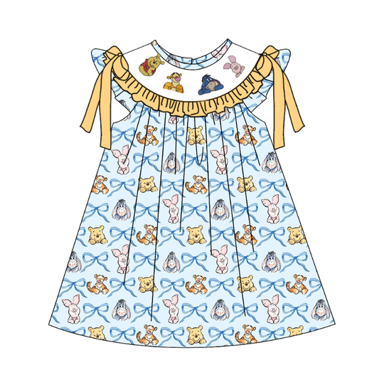 Summer Animal Smocked Embroidered Kids Outfits