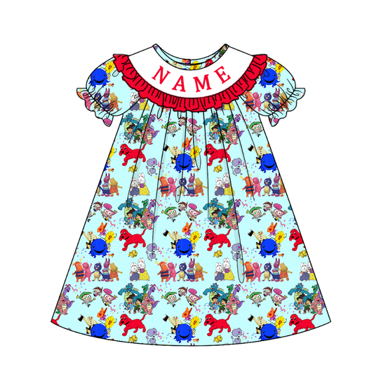 Summer Girls Animal Custom Name Smocked Embroidery Collection