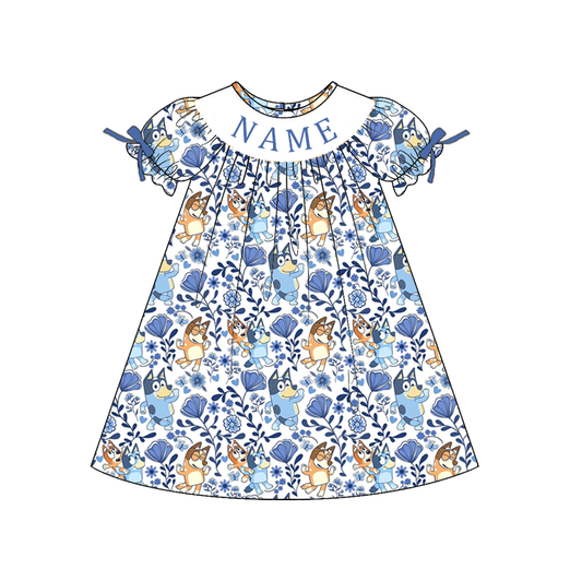 Smocked Embroidery Custom Name Baby & Kids Clothing Bluey Collection