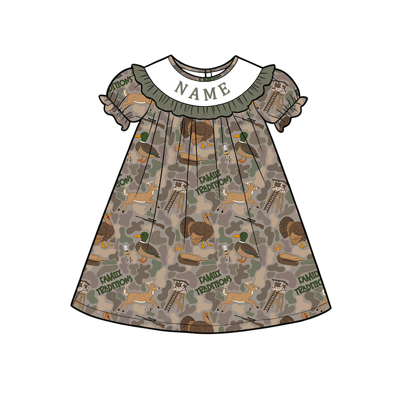 Personalized Hunting Collection | Custom Name Camo Dress, Bubble Romper, Jon Jon & Boys Outfit