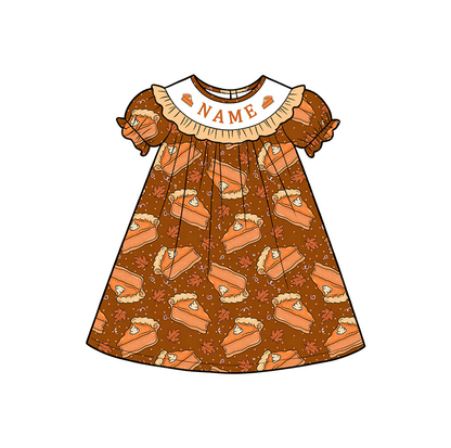 Personalized Pumpkin Pie Embroidery Collection | Custom Name Thanksgiving Dress, Bubble Romper, Jon Jon & Boys Outfit