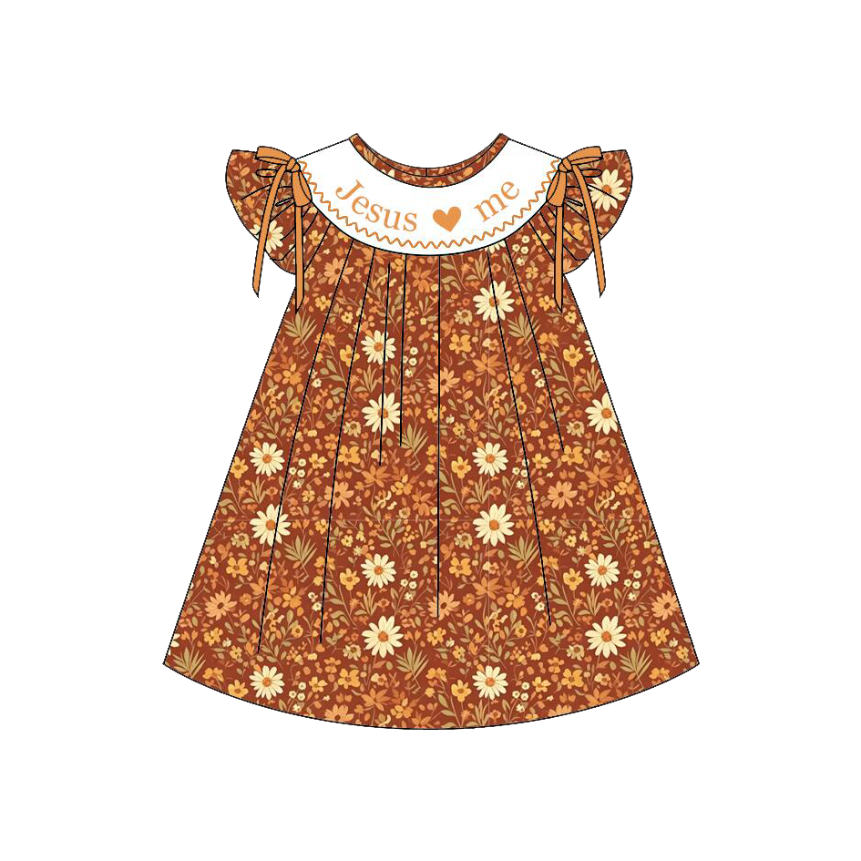 Faith-Inspired "Jesus Loves Me" Fall Collection | Girls Dress, Bell Bottom Set & Bubble Romper | Christian Autumn Boutique Outfit