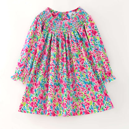 Girls Smocked Dress | Long Sleeve Floral Boutique Dress | Fall Holiday Collection | Boutique Toddler Dress