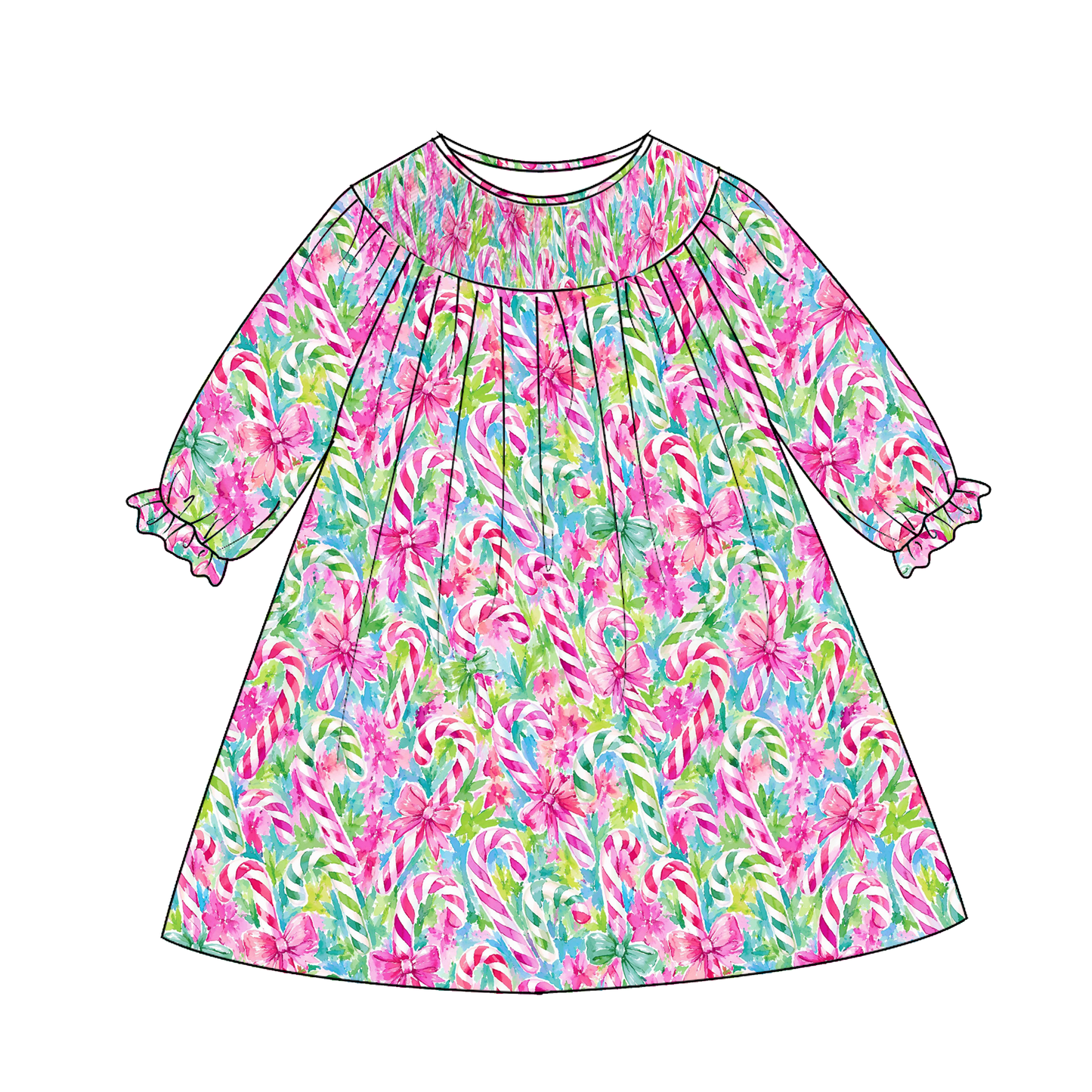 Girls Smocked Dress | Long Sleeve Floral Boutique Dress | Fall Holiday Collection | Boutique Toddler Dress