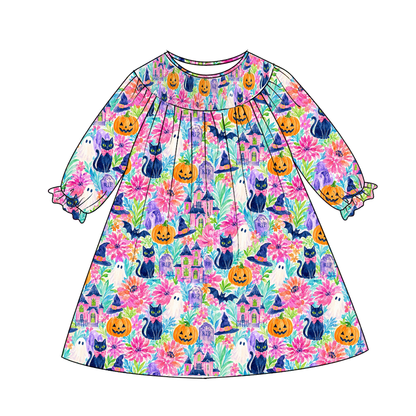 Girls Smocked Dress | Long Sleeve Floral Boutique Dress | Fall Holiday Collection | Boutique Toddler Dress