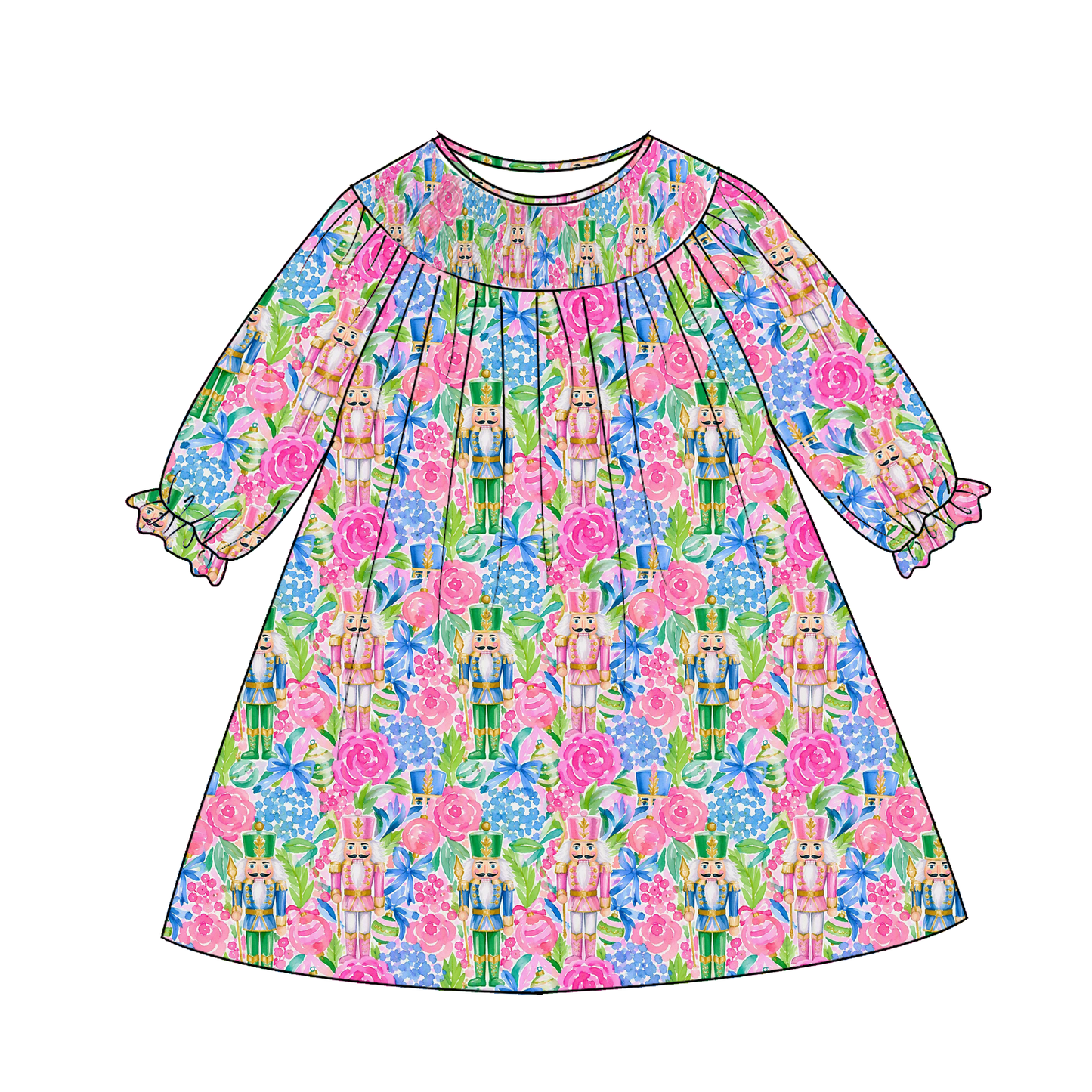 Girls Smocked Dress | Long Sleeve Floral Boutique Dress | Fall Holiday Collection | Boutique Toddler Dress