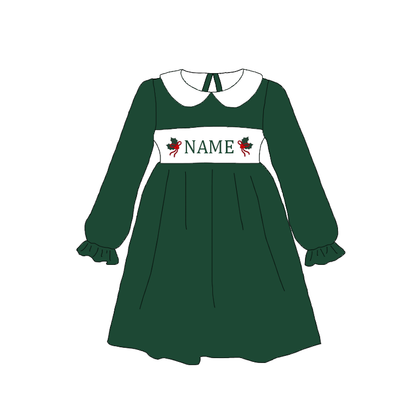 Personalized Christmas Smocked Embroidery Family Matching Outfits – Custom Name Holiday Clothing for Girls, Boys & Baby