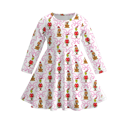 Girls Christmas Matching Pajama Collection – Holiday Print Dress & Two-Piece Sleepwear Set