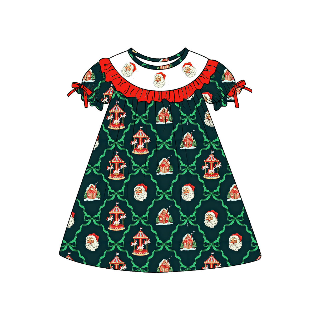matching sister dresses christmas Smocked Embroidery Outfits – Girls Holiday D – Auraquise ADYCE Elegant Spaghetti Strap Color:Rose-Gold (RosyBrown) fabric_polyester Boy Our baby boutique clothing