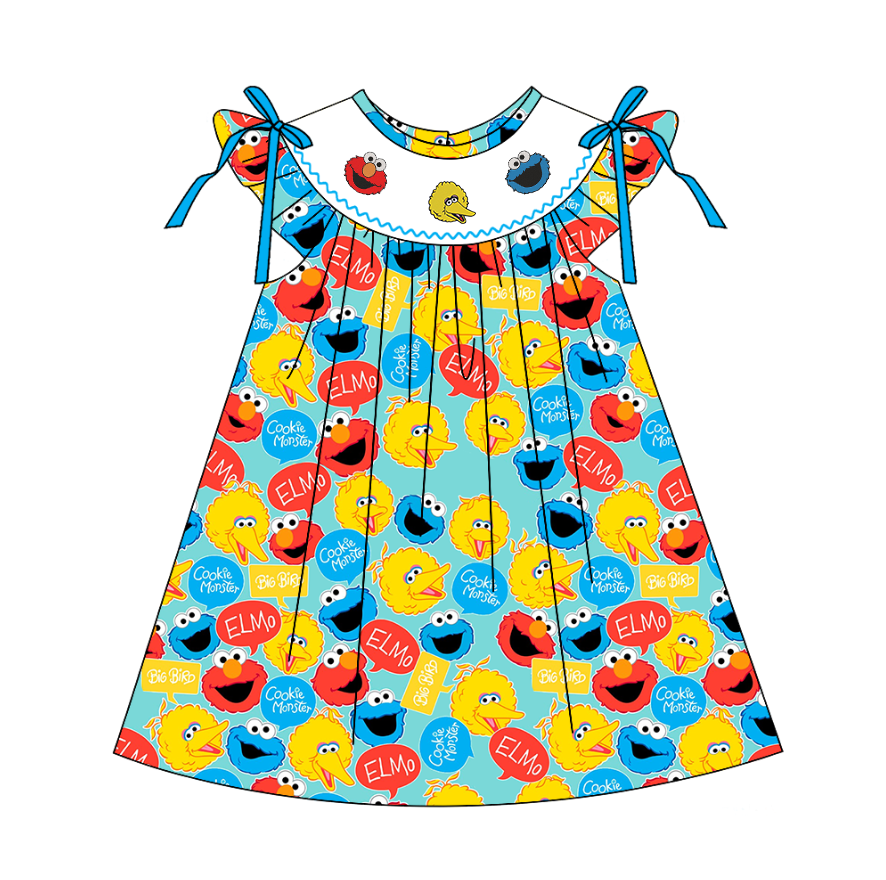 Cartoon Character Smocked Embroidered Sibling Matching Outfits – Boys & Girls Boutique Clothing Set