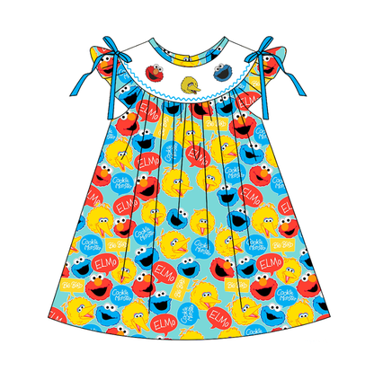 Cartoon Character Smocked Embroidered Sibling Matching Outfits – Boys & Girls Boutique Clothing Set