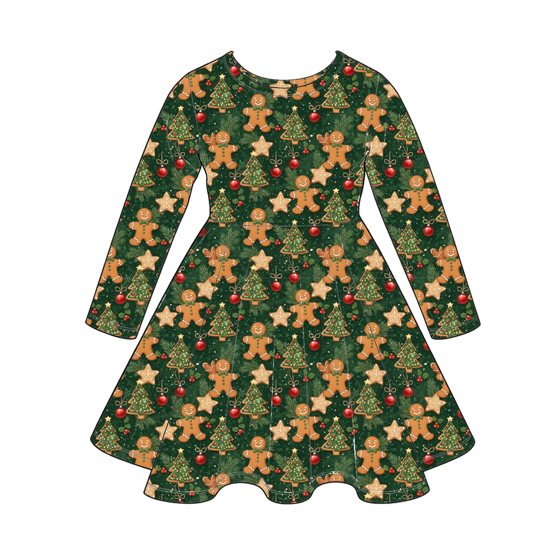 Christmas Girls & Baby Matching Outfit Collection – Long Sleeve Twirl Dress & Ruffle Romper