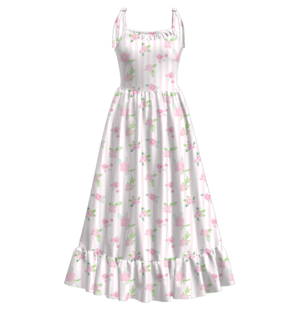 Mommy and Me Pink Green Floral Patchwork Slip Dress