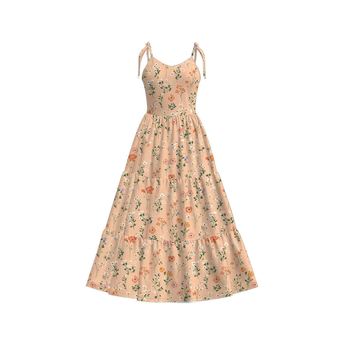 Summer Mother's Day Yellow Floral Print Soft Maxi Slip Dress