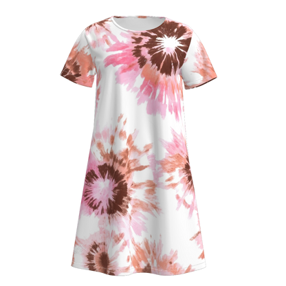 Women's Summer Tie-dye Short Sleeves Dress