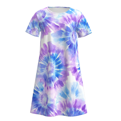 Women's Summer Tie-dye Short Sleeves Dress