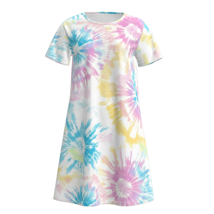 Women's Summer Tie-dye Short Sleeves Dress