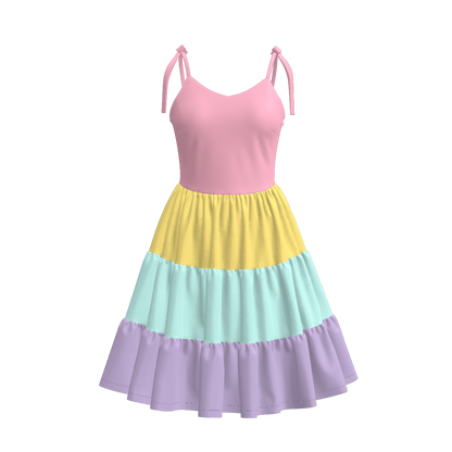 Mommy And Me Summer Soft Patchwork Slip Dress