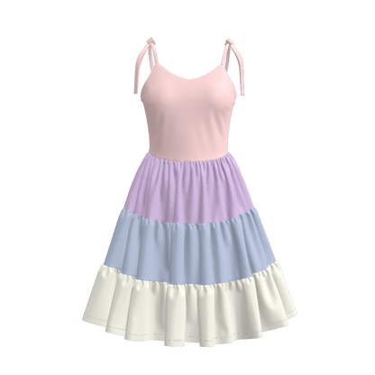 Mommy And Me Summer Soft Patchwork Slip Dress