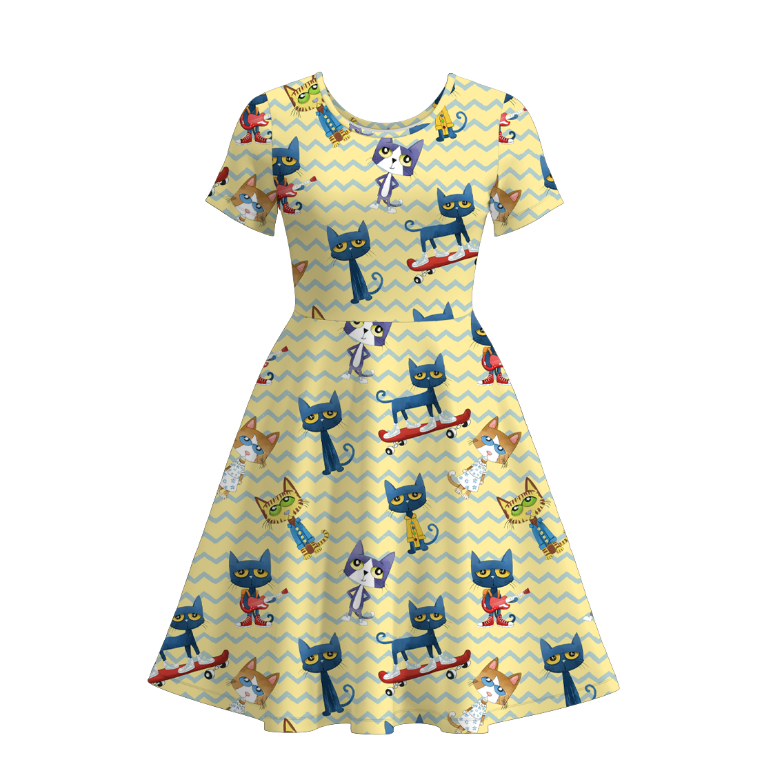 Adult Women Pete The Cat Print Dress