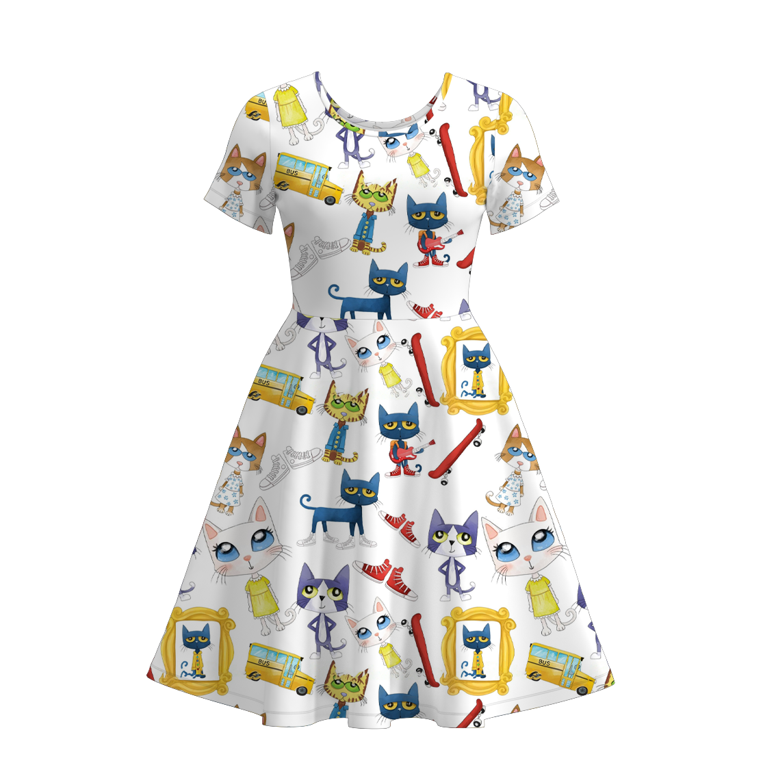 Adult Women Pete The Cat Print Dress