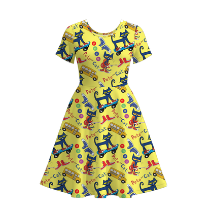 Adult Women Pete The Cat Print Dress