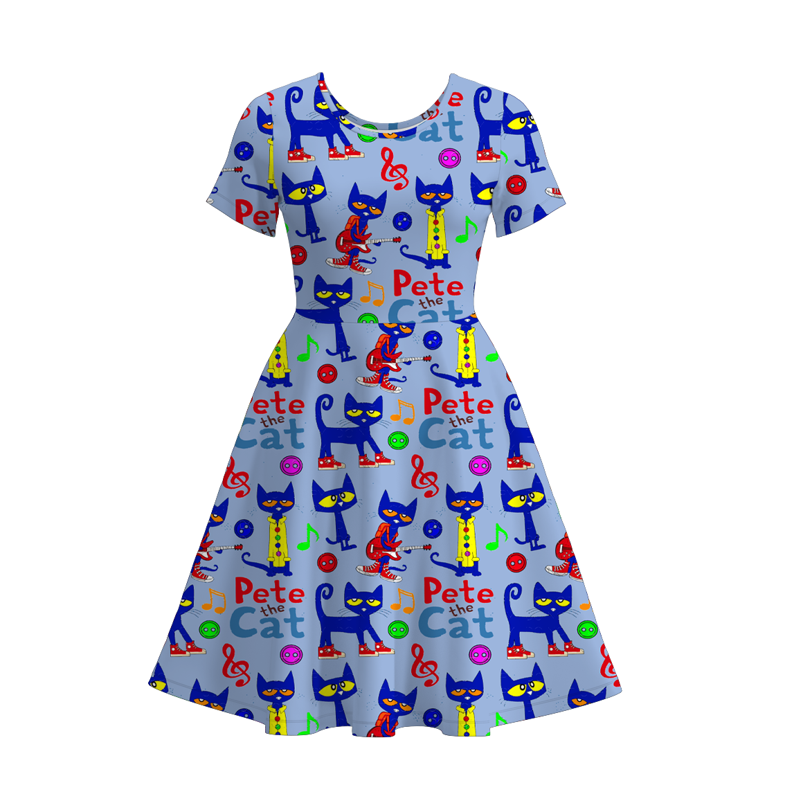 Adult Women Pete The Cat Print Dress