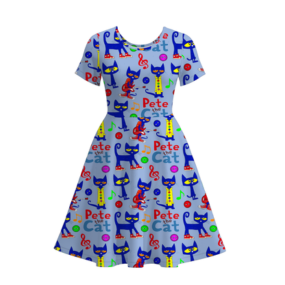 Adult Women Pete The Cat Print Dress