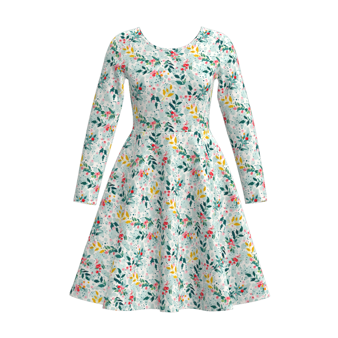 Christmas Family Outfit Collection – Green Floral & Plaid Matching Set