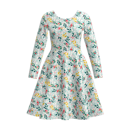 Christmas Family Outfit Collection – Green Floral & Plaid Matching Set