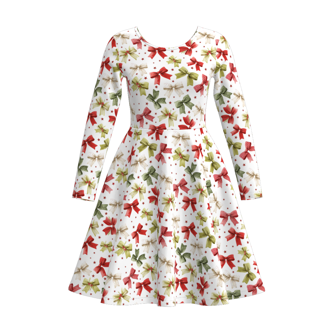 Christmas Family Outfit Collection – Red Green Bow & Plaid Matching Set